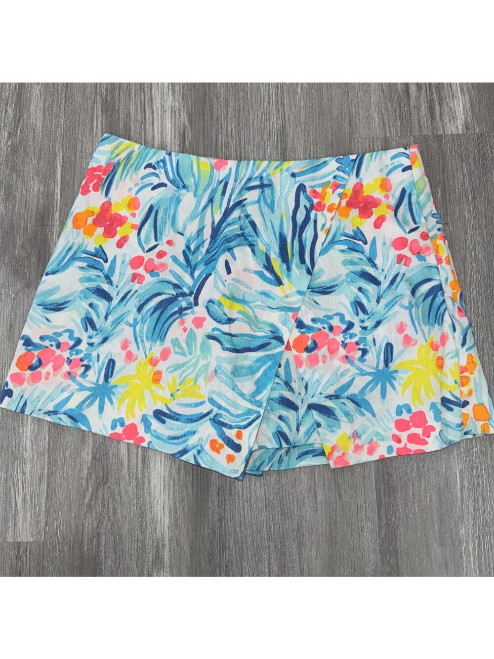 Lilly Pulitzer Sz 4 MARII SERENE BLUE TIPPY TOP Print Skort Beachy Summer